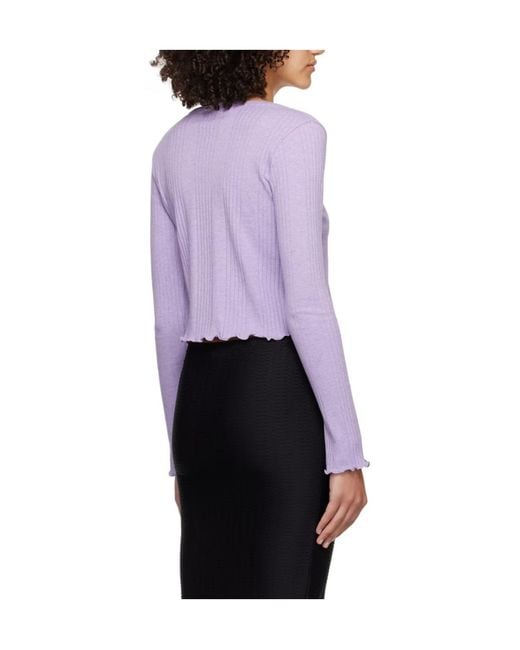 A.P.C. Purple Lettuce Rimmed Knitted Cardigan