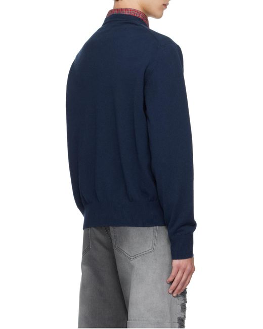 Vivienne Westwood Blue Alex Orb-Embellished Cotton-Cashmere Sweater for men