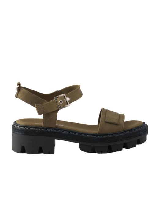 Prada Multicolor Buckle Strap Platform Heeled Sandals
