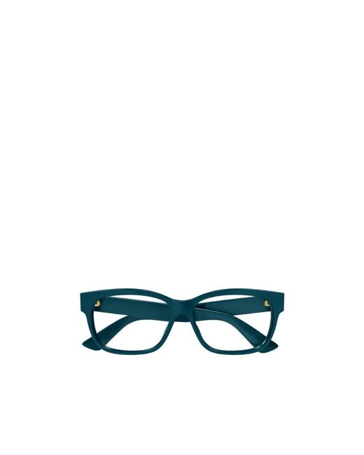 Gucci Blue Eyewear Rectangle Frame Glasses