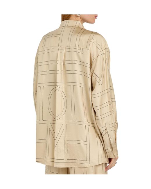 Totême  Natural Logo-Monogrammed Silk Shirt