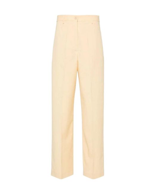 Fabiana Filippi Natural Stretched Straight-Leg Trousers