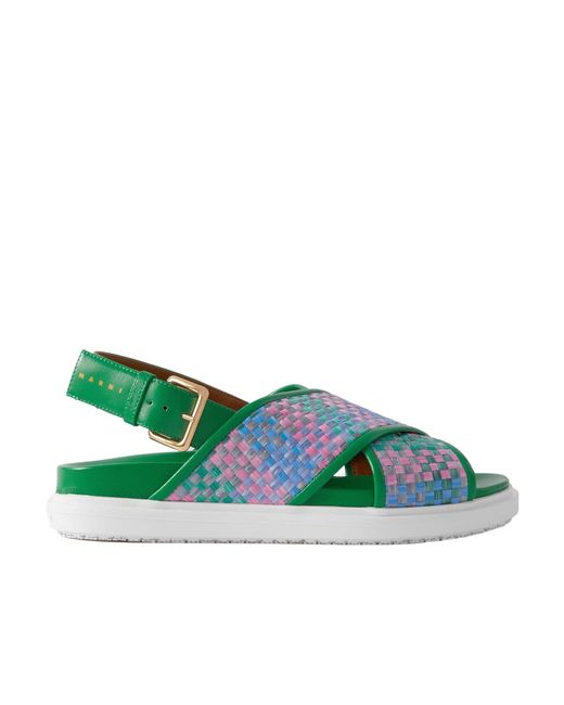 Marni Brown Round Head Flat-Soled Sandals