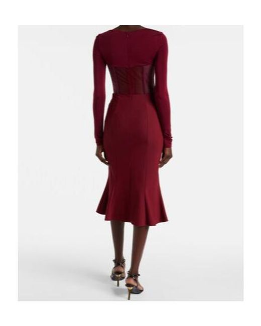 Nensi Dojaka Red Paneled Corset Dress