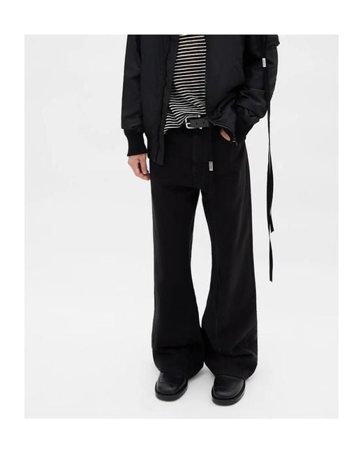 Ann Demeulemeester Black Modest 5 Pockets Relaxed Flared Trousers for men
