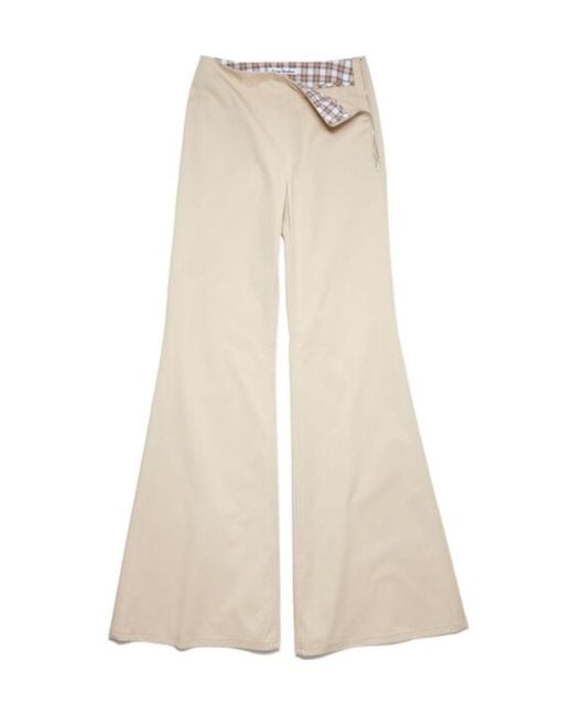 Acne White Flared Stretch-Cotton Trousers
