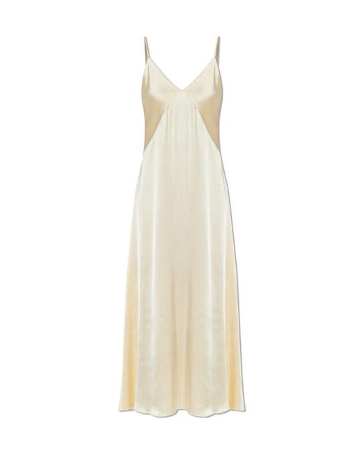 Forte_forte White V-Neck Slip Maxi Dress
