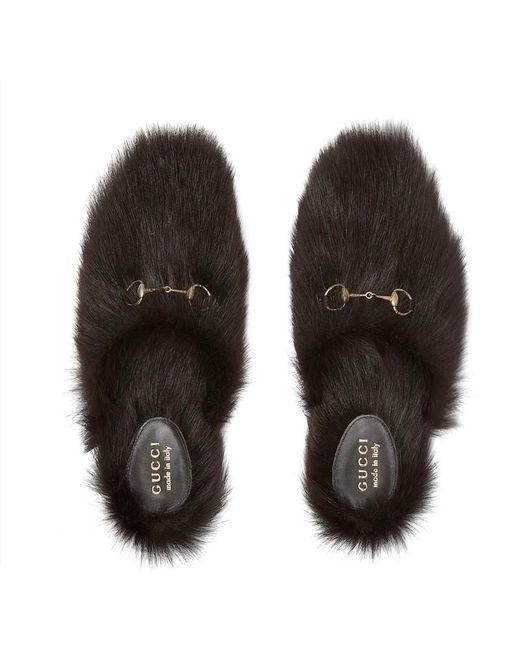 Gucci Brown Horsebit Flat Mules