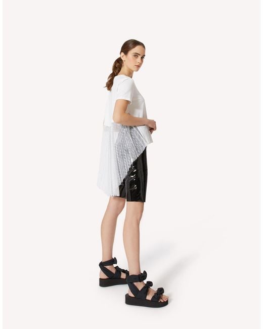RED Valentino White Logo Tulle Short-Sleeved T-Shirt