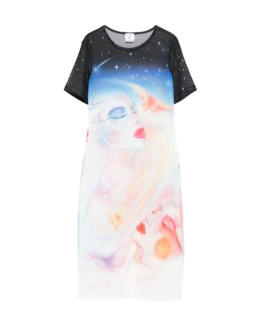 CASABLANCA Women's Blue Printed Midi Dress - www.confineg.com