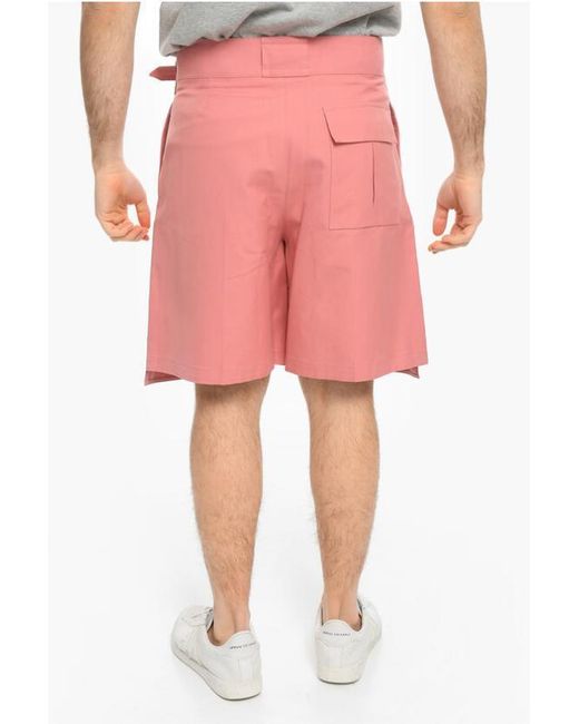 Dior Red Homme Buckle Cargo Shorts for men