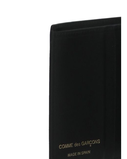 Comme des Garçons Black Leather Double Fold Wallet for men