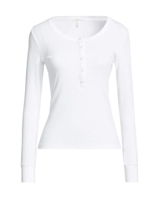 Rag & Bone White Plain Colour T-Shirt