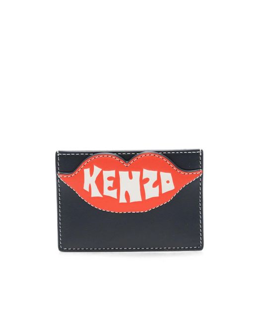 KENZO Red Graphic-Print Card Holder for men