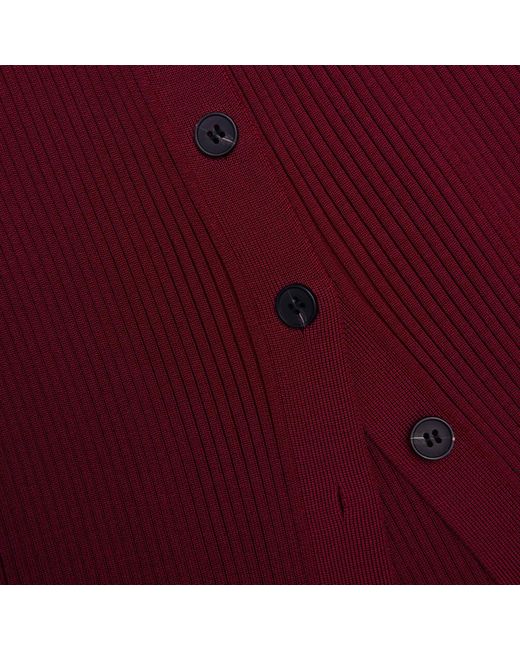 Self-Portrait Red Cut-Out Detailed Knitted Midi Dress