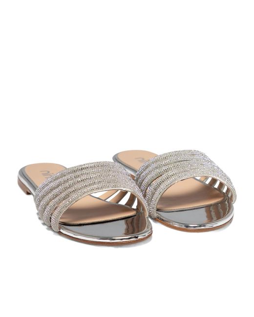 Ninalilou White Elisa Crystal-Embellish Sandals