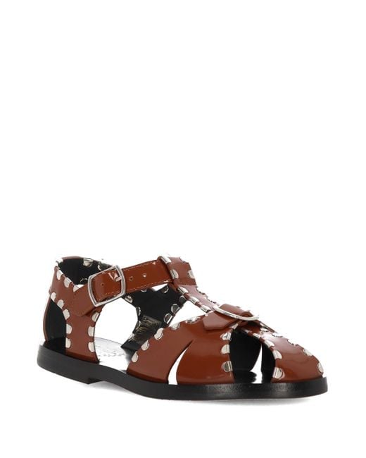 Bally Brown Salis Double-Buckled Sandals