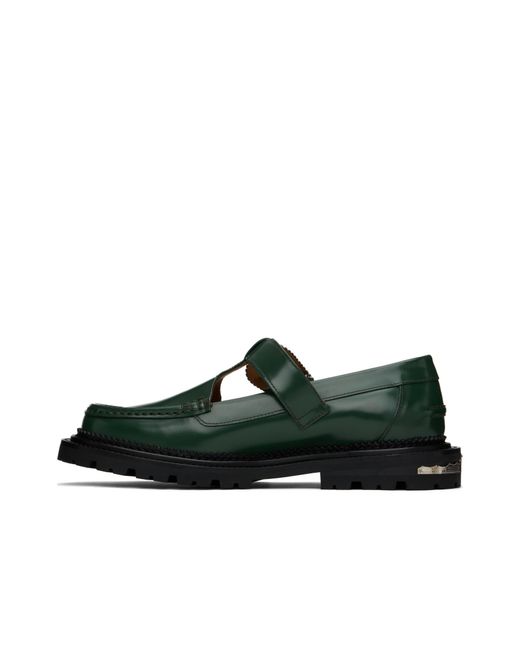 Toga Virilis Green Buckle Loafers for men