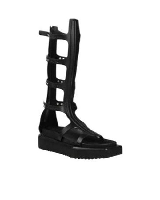 Rick Owens Black Simple Gladiator Sandals