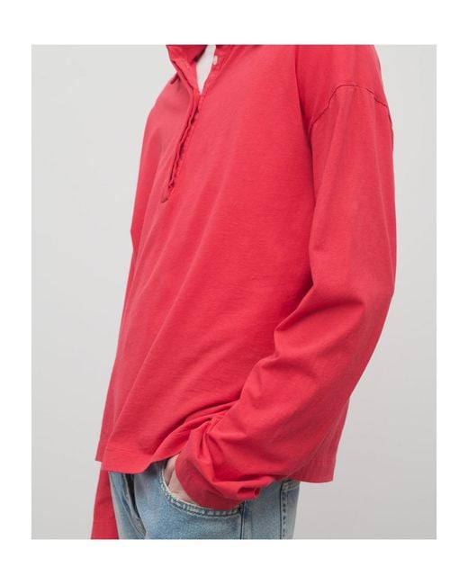 The Row Red Roddie Polo Top