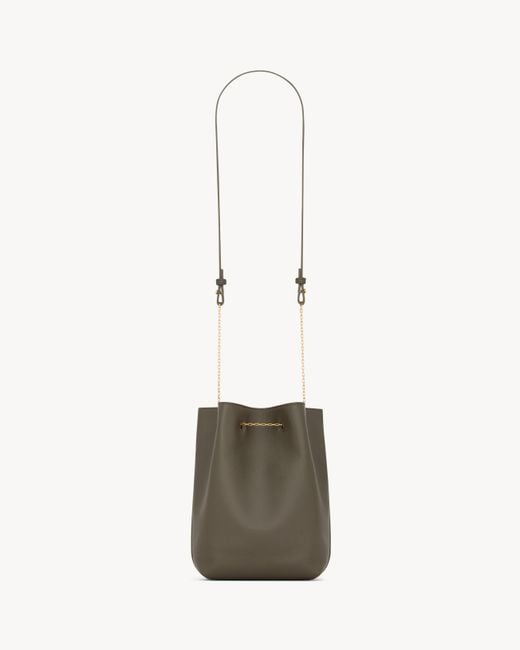 Saint Laurent White Logo Chain Cross Body Bag