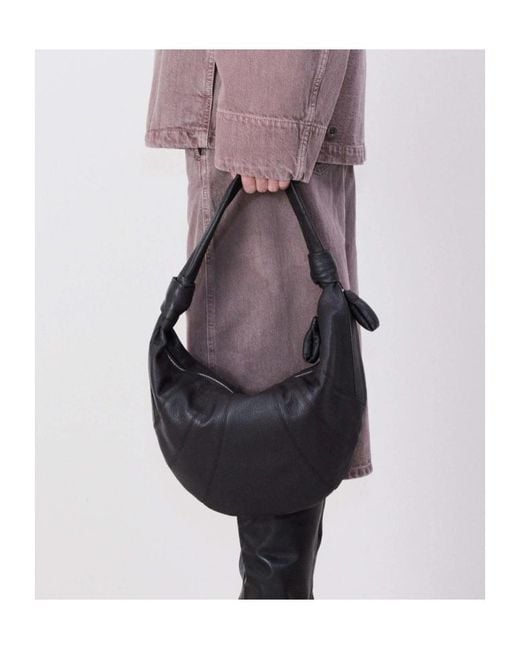 Lemaire Black Fortune Croissant Leather Shoulder Bag
