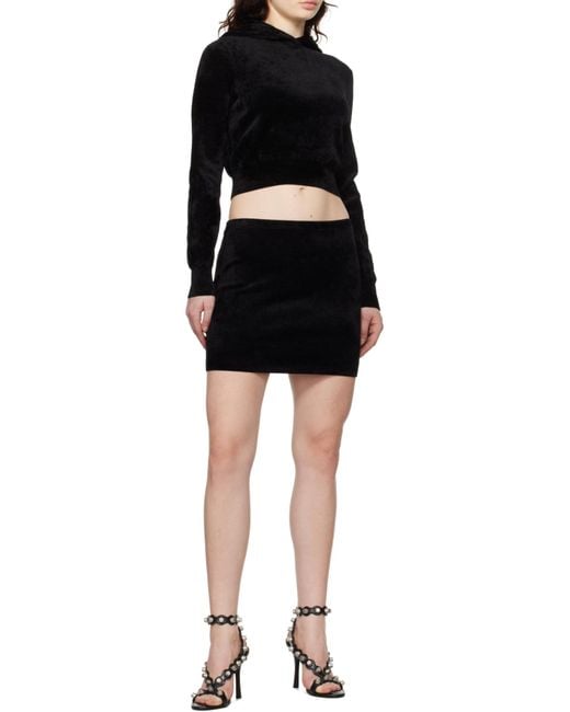 Alexander Wang Black Logo Embossed Mini Skirt