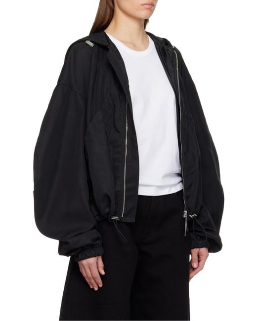 The Attico Black The Zip-Up Hooded Jacket