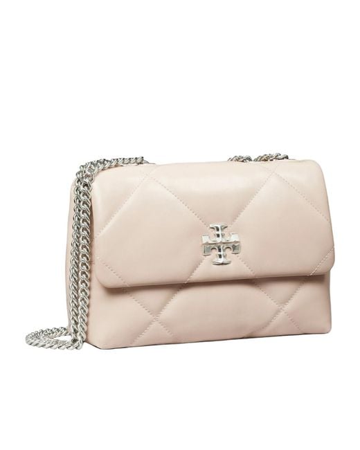 Tory Burch Natural Small Kira Diamond Quilt Convertible Shoulder Bag