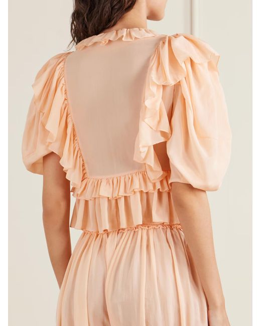 Chloé Natural Ruffled Top
