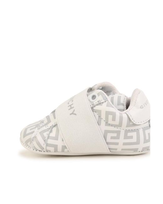 Givenchy White 4G Monogram-Pattern Leather Slippers
