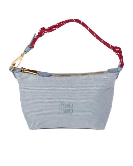 Miu Miu Blue Zippered Handbag