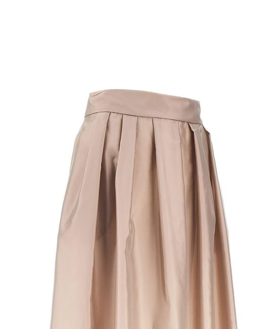 Max Mara Natural Pleated Midi Skirt