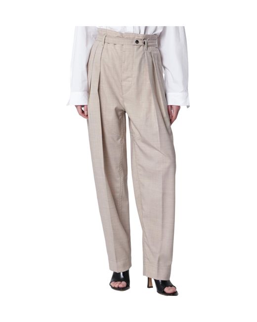 Bottega Veneta Gray Casual Pants With Belt Loops