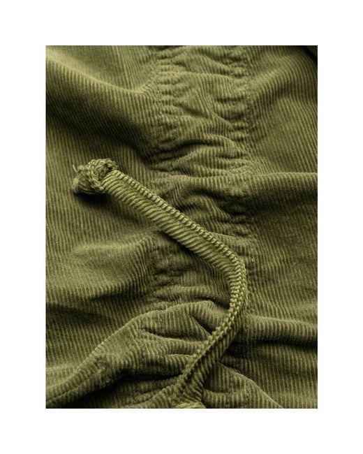 DSquared² Green Gathered-Detail Corduroy Trousers