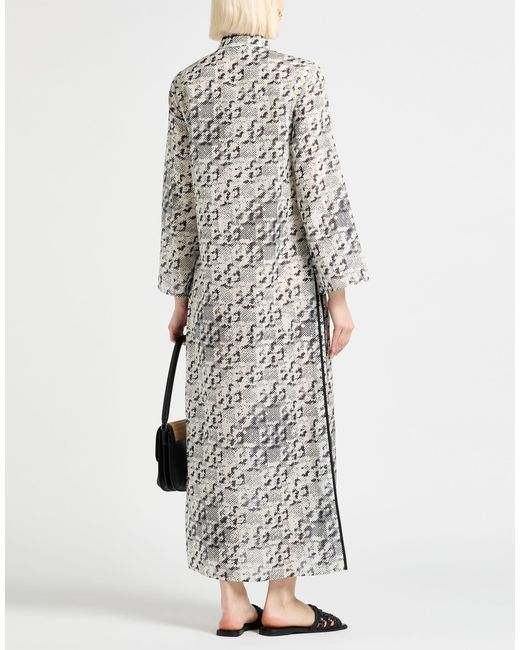 Tory Burch Gray Long Sleeves Dress