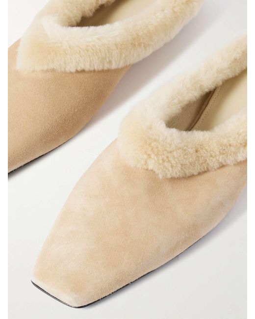 Totême  White Square Toe Slippers