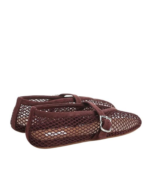 Alaïa Brown Fishnet Ballet Flats