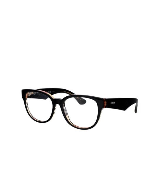 Burberry White Eyewear Round Frame Glasses