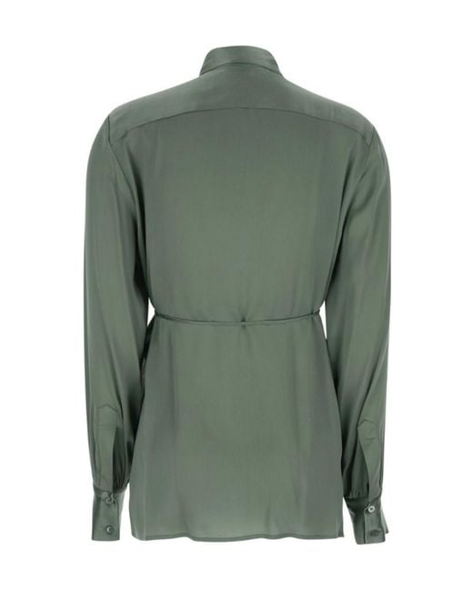 Semicouture Green Semi Couture Tie-Waist Button-Front Shirt