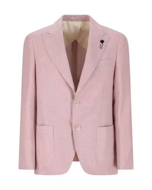 Lardini Pink Single Breasted Blazer Jacket for men
