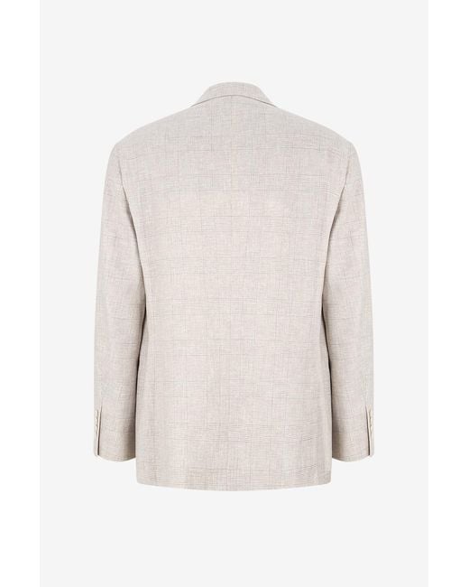 Brunello Cucinelli White Long-Sleeved Suit for men