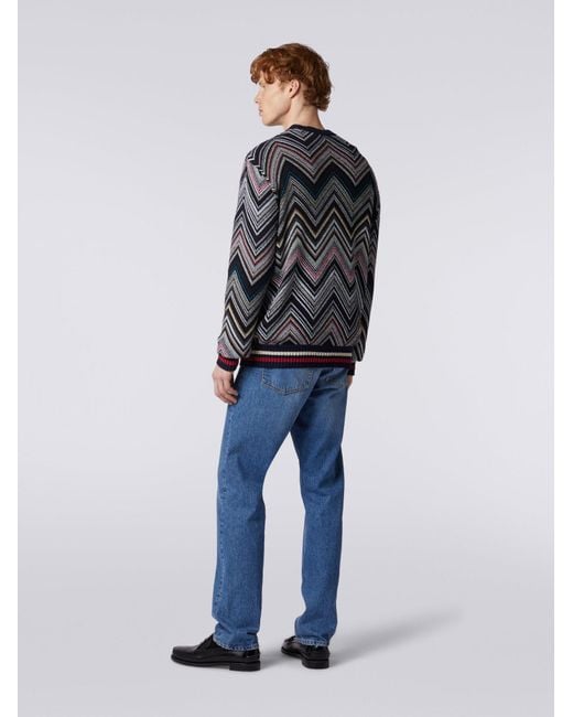 Missoni Black Chevron-Knit Jumper for men