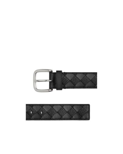 Bottega Veneta Black Intrecciato Belt for men