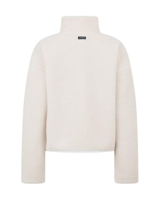 Barbour White Long-Sleeved Half-Zip Sweatshirt