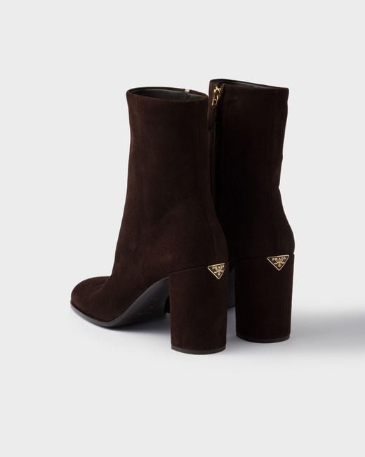 Prada Black Suede Booties