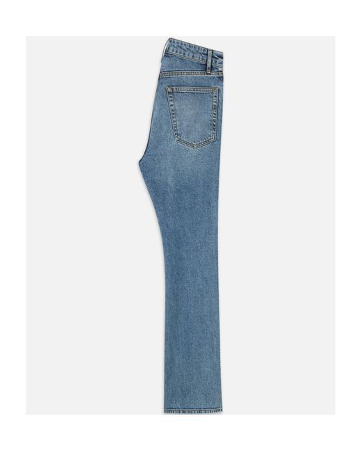 FRAME Blue Cropped High-Rise Bootcut Jeans