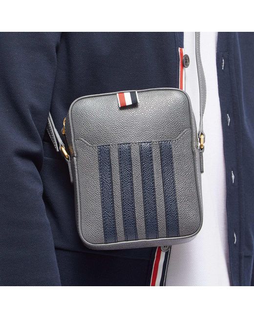 Thom Browne Gray Logo Shoulder Bag for men