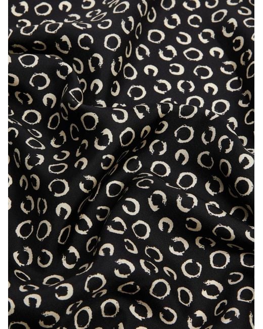 Max Mara Black Taquila Polka-Dot Silk Scarf