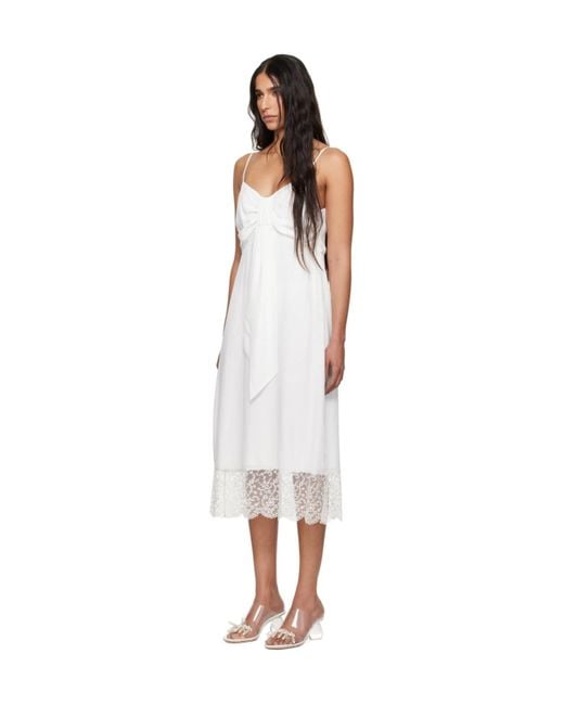 Simone Rocha White Front Bow Suspender Dress